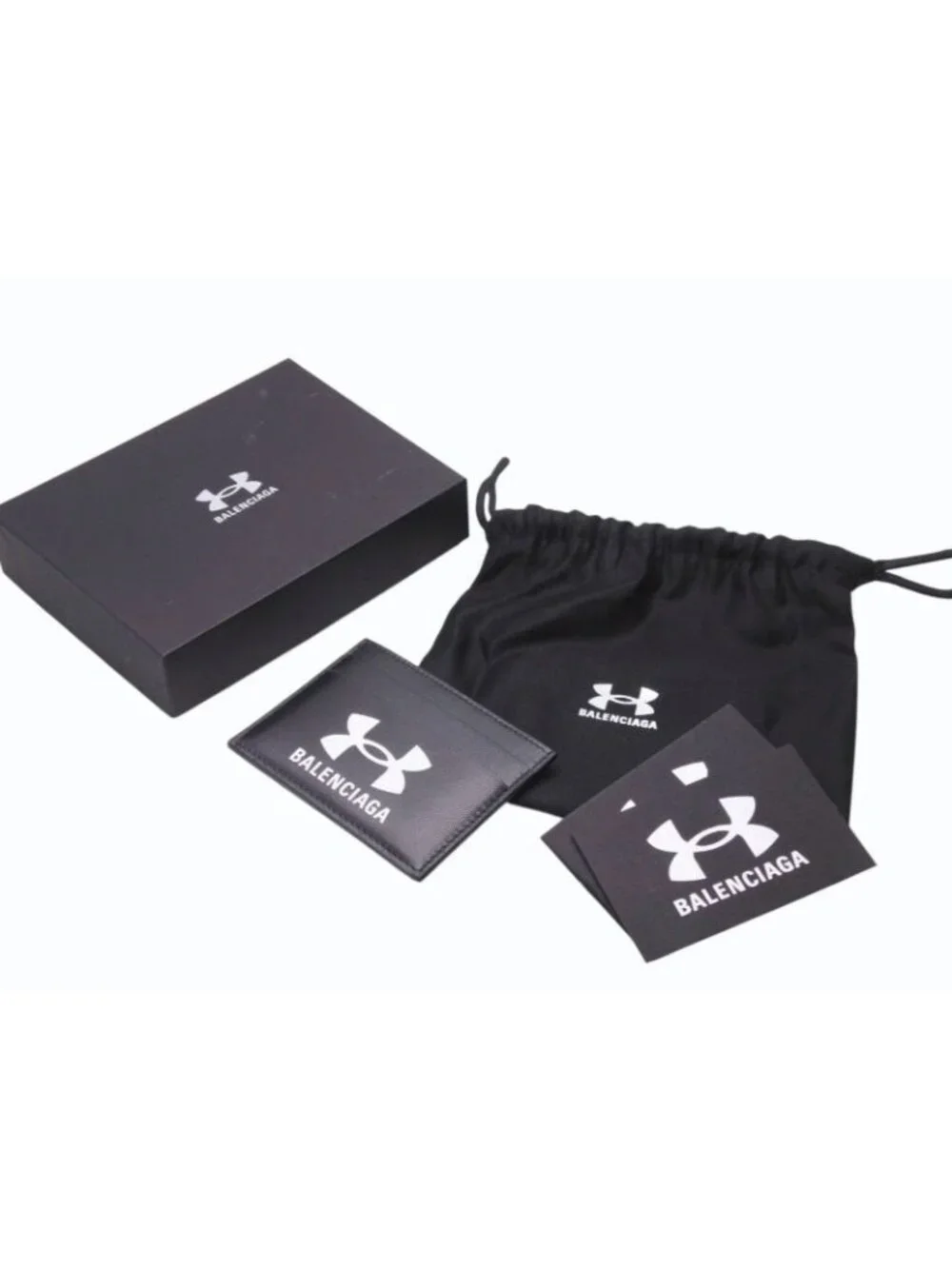 Balenciaga Under Armor 25 Spring Collection Logo Card Case Black Calfskin